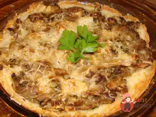 Грибний пиріг із сиром