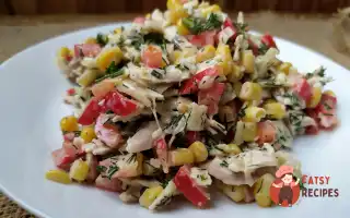 Салат З Куркою, Кукурудзою І Болгарським Перцем
