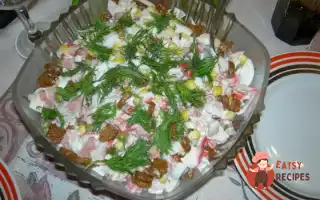 Салат Із Сухариками Та Ковбасками