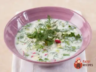 Окрошка на кефірі з куркою
