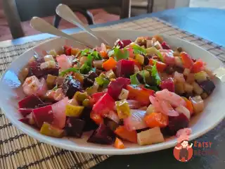 Вінегрет із печених овочів із гірчичною заправкою