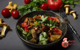 Салат З Лисичками, Баклажанами Та Кінзою