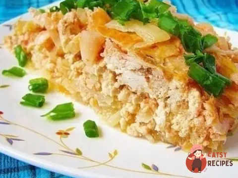 Капустяна запіканка з курячим фаршем