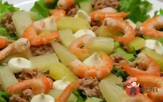 Салат Із Тунця З Ананасами Та Креветками