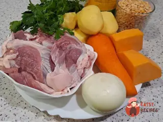 Крок 1: Гороховий суп зі свининою та гарбузом