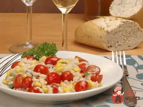 Різотто із запеченими помідорами