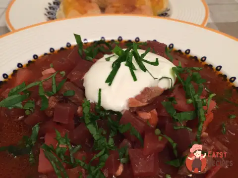 Борщ із куркою, яловичиною та мовою по-домашньому