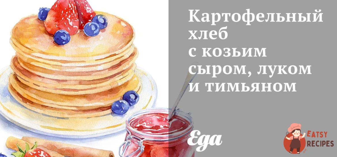 Картопляний хліб з козячим сиром, цибулею та чебрецем