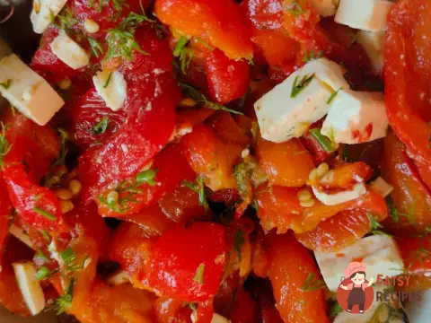 Салат із печеного перцю з фетою