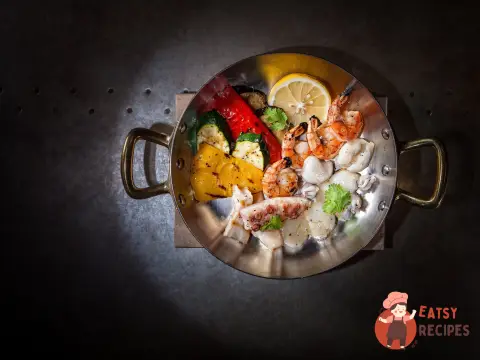 Морепродукти з овочами на грилі