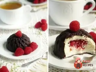 Глазуровані сирки з малиною