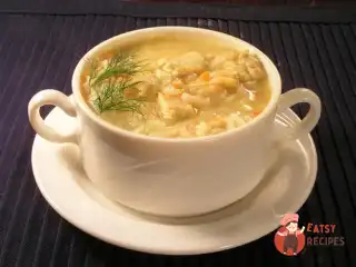 Курячий суп з рисом та кропом