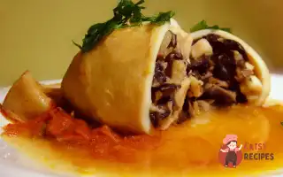 Кальмари. Фаршировані Грибами