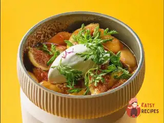 Інжир з персиками та ванільним морозивом