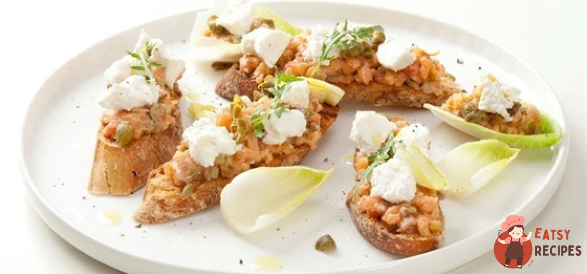 Тости з тартаром з лосося та рикоттою