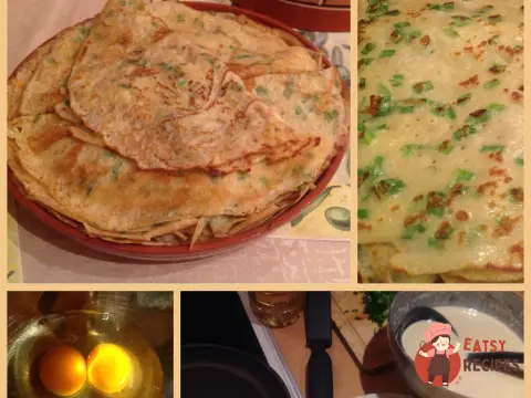 Млинці із зеленою цибулею та сиром