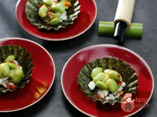 Едамамі з бобовим кремом