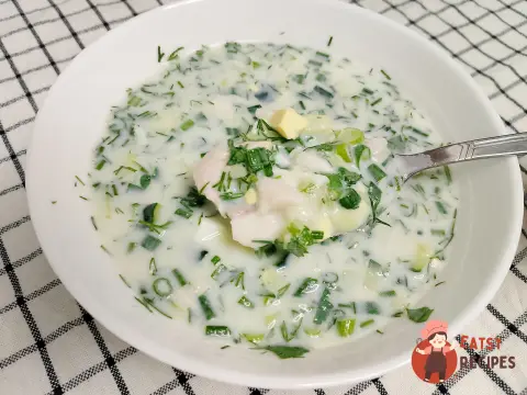Окрошка з копченою грудинкою