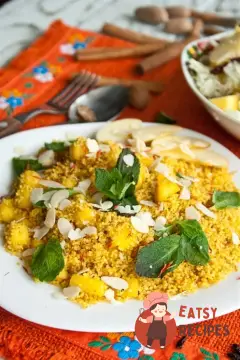 Кускус з манго, м'ятою та куркумою
