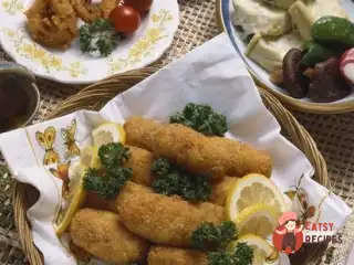 Шашлики з кальмарів у скоринці з пармезану