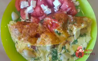 Омлет З Макаронами, Сиром Та Зеленню