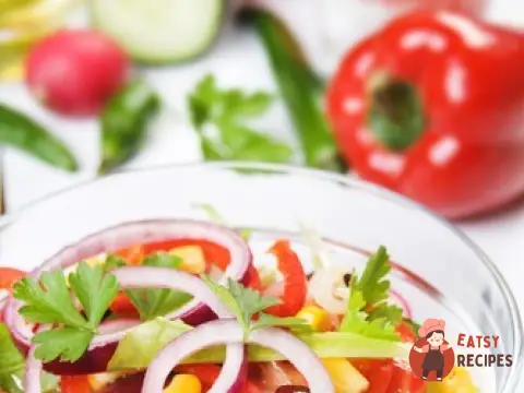 Різнокольоровий квасоляний салат з кукурудзою