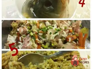 Короп, фарширований рисом з овочами та сиром