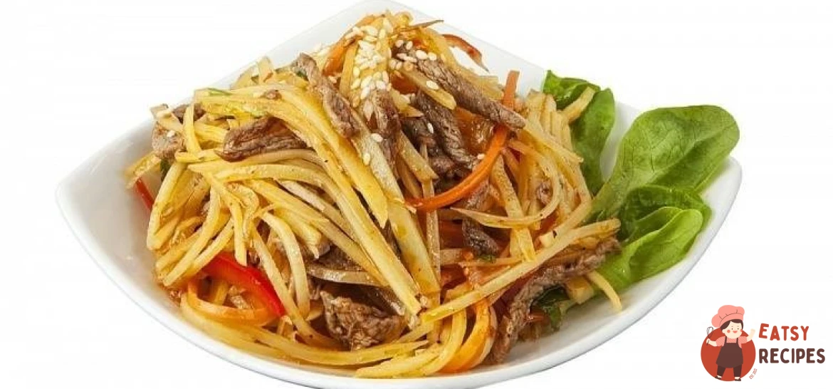 Корейський салат із картоплі з м'ясом (камді ча)