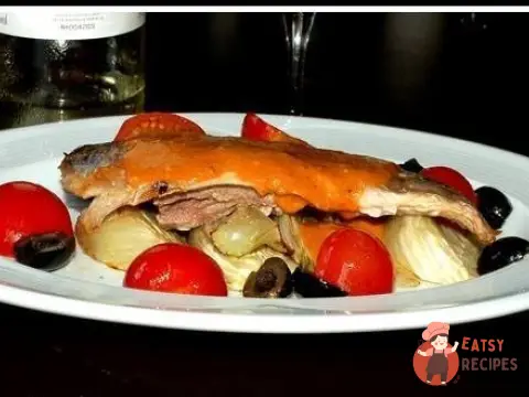Скумбрія з апельсиновим соусом ромеско