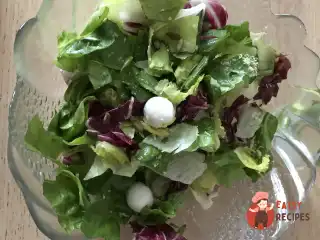 Салатне листя з моцарелою
