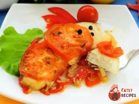 Акула, запечена з овочами