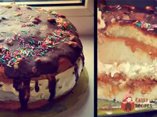 Торт «Снікерс» з горіховою нугою