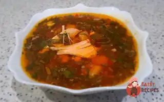 Зелений Борщ На Курячому Бульйоні З Буряком