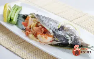 Дорада На Пару З Креветками Та Спаржею