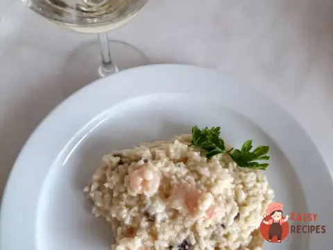 Різотто з креветками та грибами
