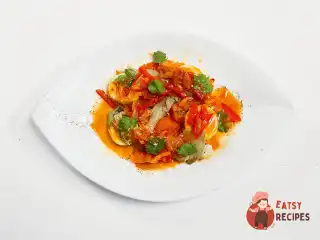 Рагу з гарбуза з гливи і соусом лечо