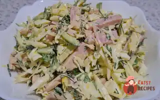 Салат З Молодої Капусти З Шинкою