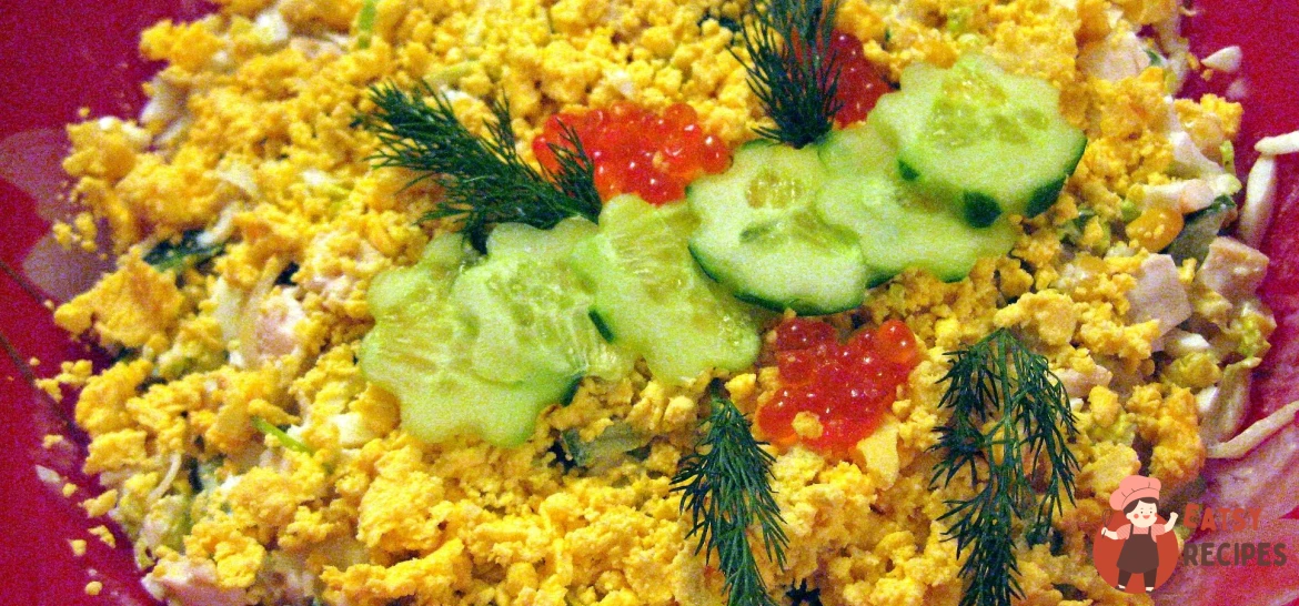 Салат з кальмарами та цибулею-пореєм