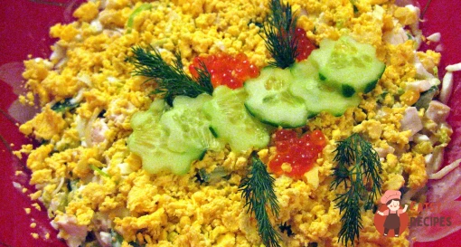 Салат з кальмарами та цибулею-пореєм