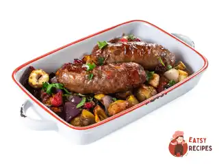 Запечені ковбаски з каштанами й селерою