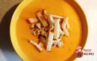 Гарбузовий Крем-Суп З Куркою Та Сухариками