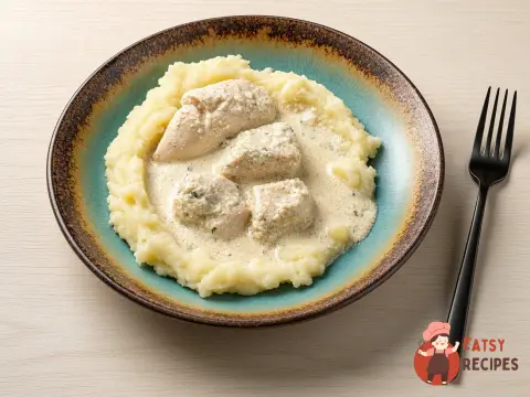 Курка у вершках із картопляним пюре