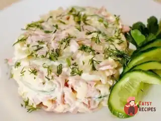 Грибний салат з шинкою та сиром