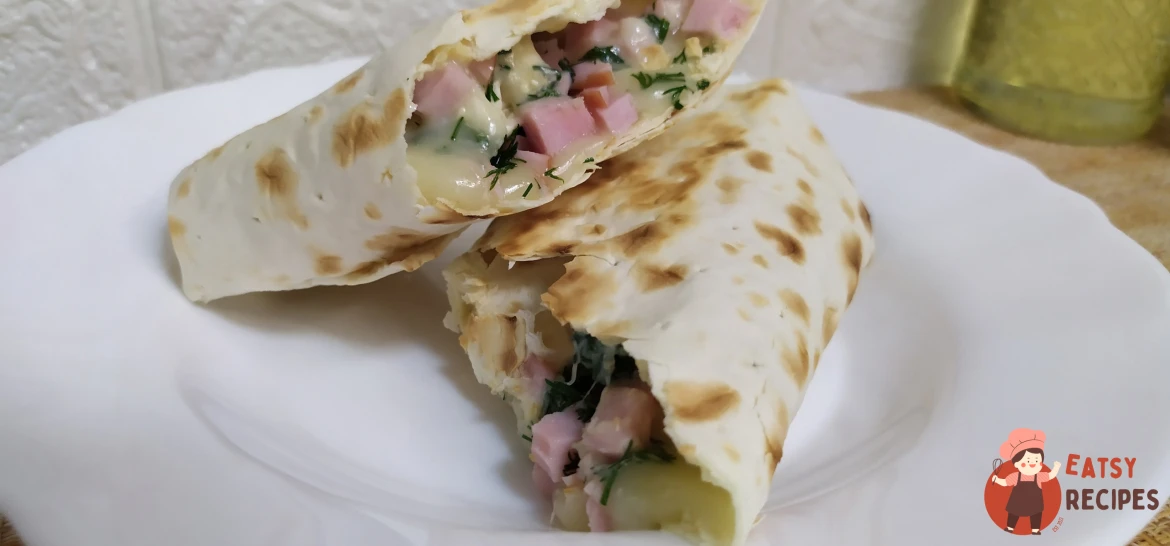 Рулет із лаваша з шинкою та сиром