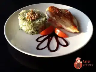 Фарширована куряча грудка-гриль із зеленим рисом