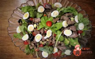 Теплий Салат З Курячою Печінкою Та Печерицями