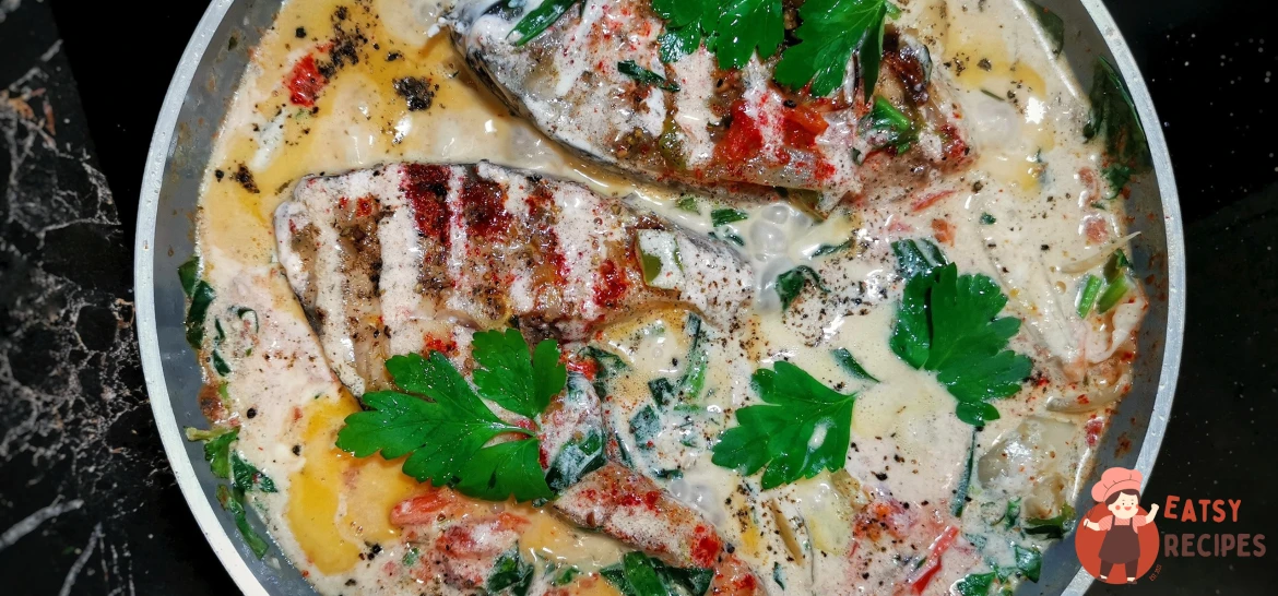 Стейк із коропа на вершково-овочевій подушці