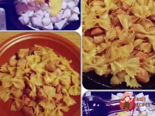 Фарфалле з куркою та медом