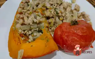Гарбуз, Запечений З Фаршем, Квасолею Та Пекінською Капустою