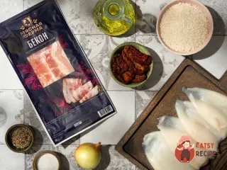 Крок 1: Фаршировані кальмари з беконом і в'яленими томатами